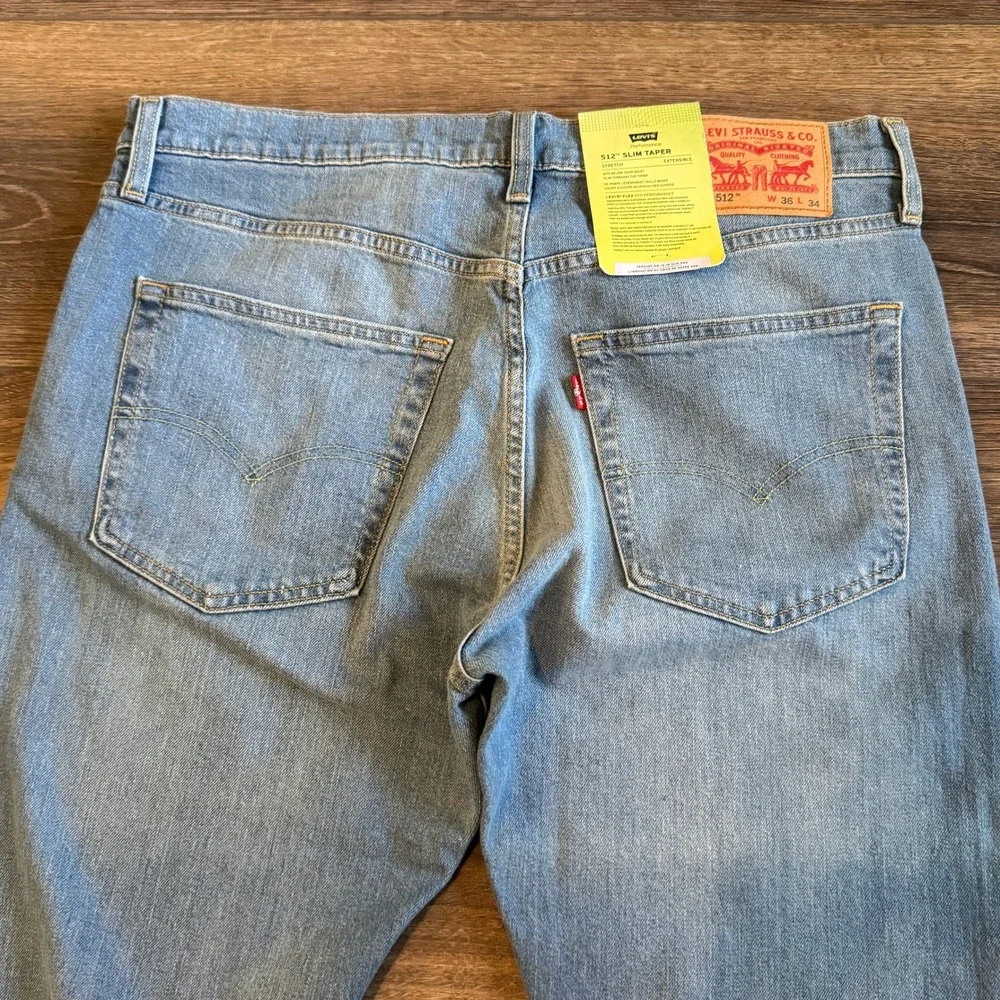 Levi's 512 Slim Taper Comfort Stretch Blue Mens Denim Jeans W36 x L34 NEW‎ NWT